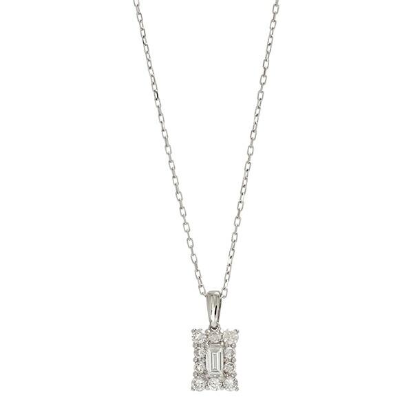 ネックレス ダイヤモンド レディース ペンダント バケット カット 0.35ct pt900 プラチナ ジュエリー アクセサリー プレゼント ギフトの画像