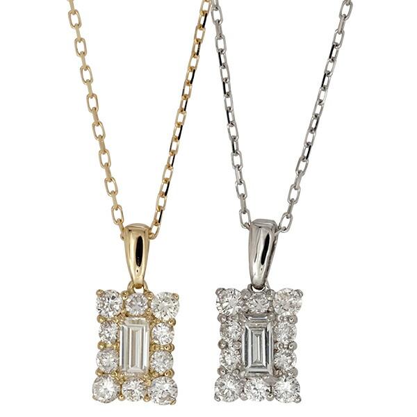 ネックレス ダイヤモンド レディース ペンダント バケット カット 0.35ct pt900 プラチナ ジュエリー アクセサリー プレゼント ギフトの画像