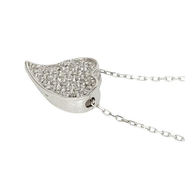 ダイヤモンド ネックレス ハート ペンダント パヴェ 0.20ct pt900 プラチナ チェーン 品質保証書 女性 レディース ジュエリー アクセサリーの画像