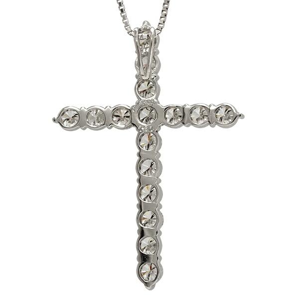 クロス 十字架 ネックレス ペンダント ダイヤモンド 1.50ct SIクラス pt900 プラチナ チェーン 品質保証書 女性 レディース ジュエリー_2