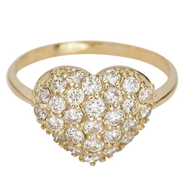 指輪 ハート パヴェ ダイヤモンド 0.80ct リング 18金 k18 18k イエローゴールド ピンクゴールド ホワイトゴールド_1