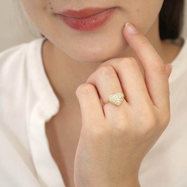 指輪 ハート パヴェ ダイヤモンド 0.80ct リング 18金 k18 18k イエローゴールド ピンクゴールド ホワイトゴールド_7