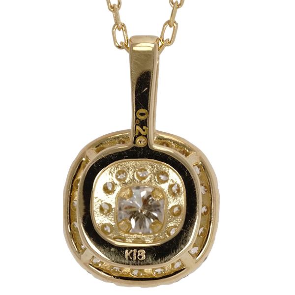 ネックレス ダイヤモンド 2重取り巻き 0.28ct 18金 k18 18k イエローゴールド ピンクゴールド ホワイトゴールドの画像