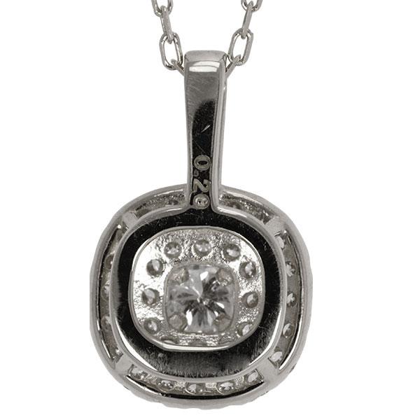 ネックレス ダイヤモンド 2重取り巻き 0.28ct プラチナ900 PT900 プラチナ ペンダント チェーン 品質保証書 女性 レディース ジュエリーの画像