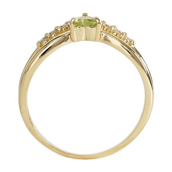 指輪 リング 選べる天然石 ダイヤモンド 0.16ct ハートリング 18金 18k k18の画像