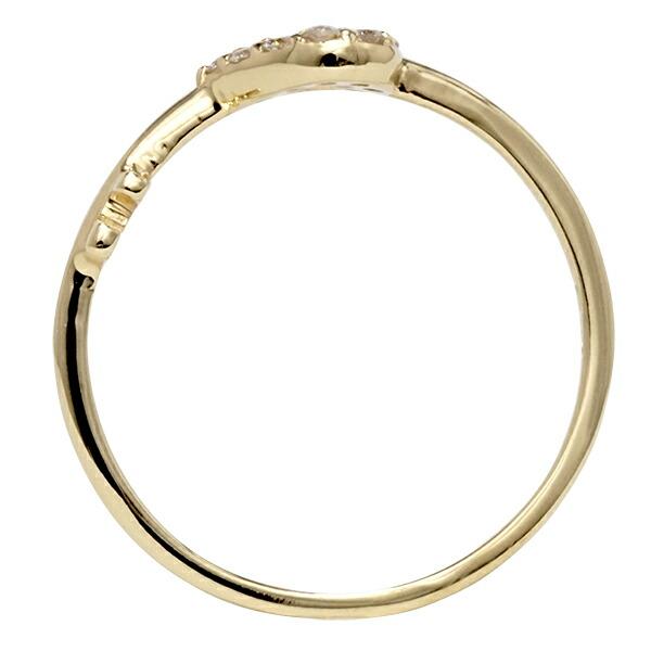指輪 リング 鍵 キー オープンハート ダイヤモンド 0.10ct 18金の画像