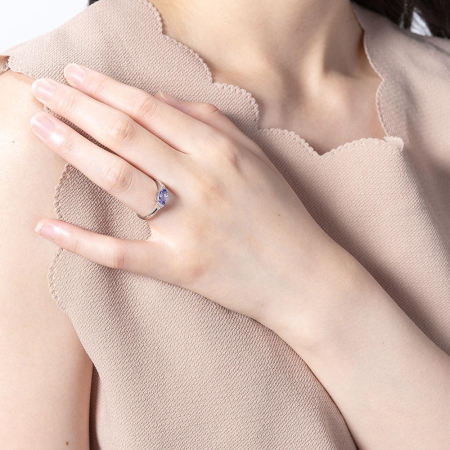 指輪 タンザナイト ダイヤモンド プラチナ 0.10ct プラチナ900 リング 婚約指輪 ring 刻印 品質保証書 女性 レディース ジュエリーの画像