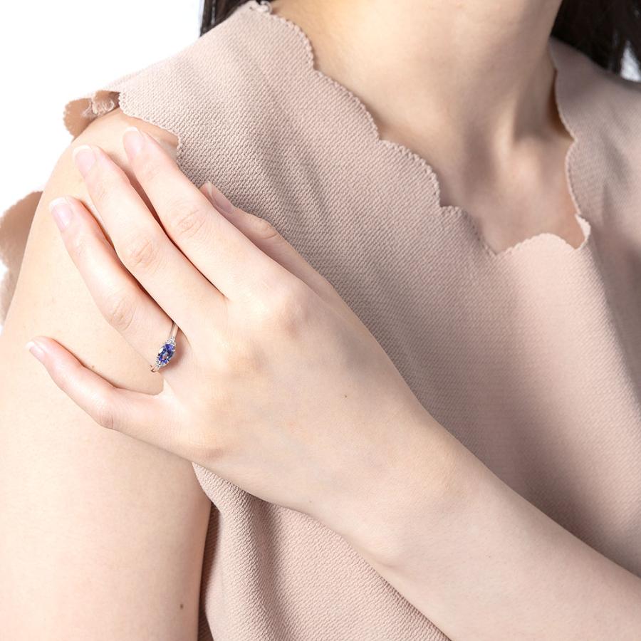 指輪 タンザナイト ダイヤモンド プラチナ 0.10ct プラチナ900 リング 婚約指輪 ring 刻印 品質保証書 女性 レディース ジュエリーの画像