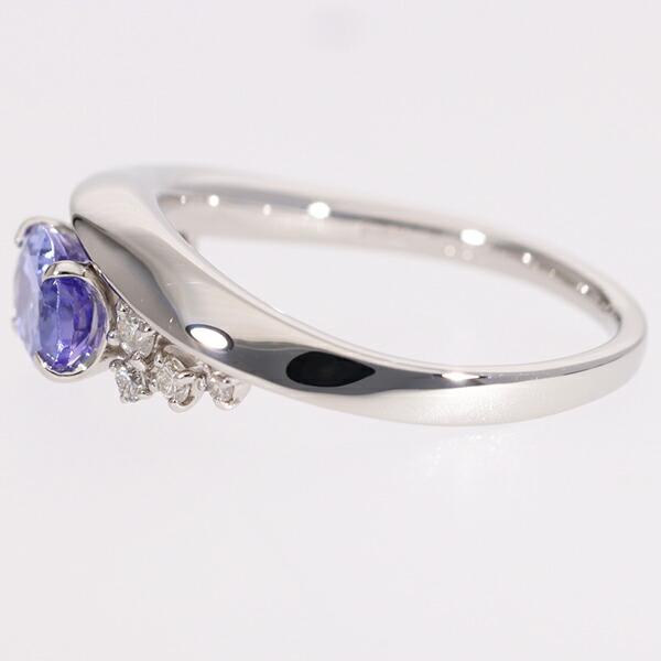 指輪 タンザナイト ダイヤモンド プラチナ 0.18ct プラチナ900 リング 婚約指輪 ring 刻印 品質保証書 女性 レディース ジュエリーの画像