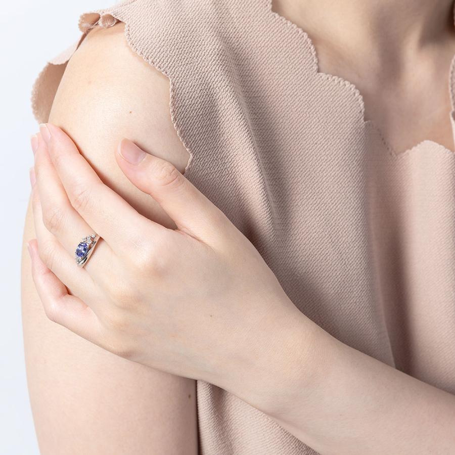 指輪 タンザナイト ダイヤモンド プラチナ 0.18ct プラチナ900 リング 婚約指輪 ring 刻印 品質保証書 女性 レディース ジュエリーの画像