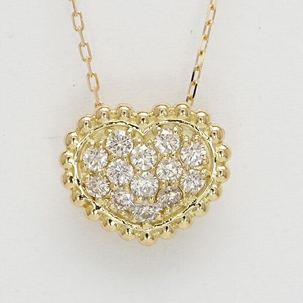 K18 ネックレス ダイヤモンド 0.40ct ハート ペンダント 18金 イエローゴールド ピンクゴールド ホワイトゴールド 18k チェーン 品質保証書の画像