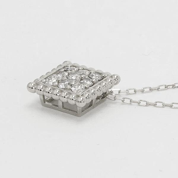 ネックレス ダイヤモンド スクエア 四角 ペンダント ダイヤ 0.3カラット プラチナ pt900 PT チェーン 品質保証書 女性 レディース ジュエリーの画像