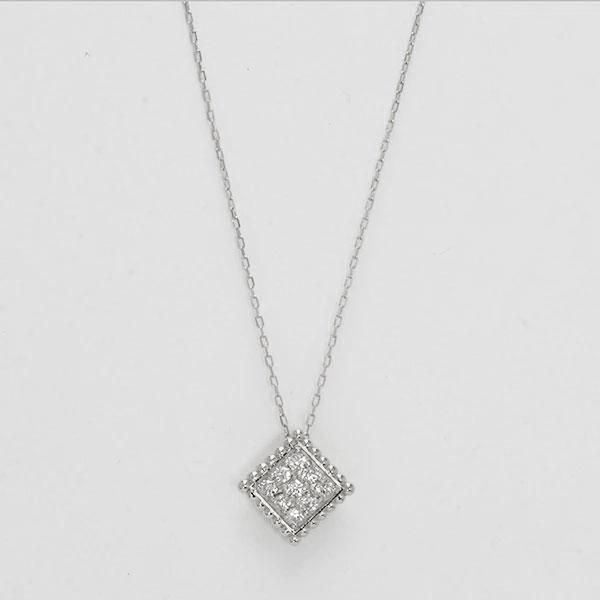 ネックレス ダイヤモンド スクエア 四角 ペンダント ダイヤ 0.3カラット プラチナ pt900 PT チェーン 品質保証書 女性 レディース ジュエリーの画像