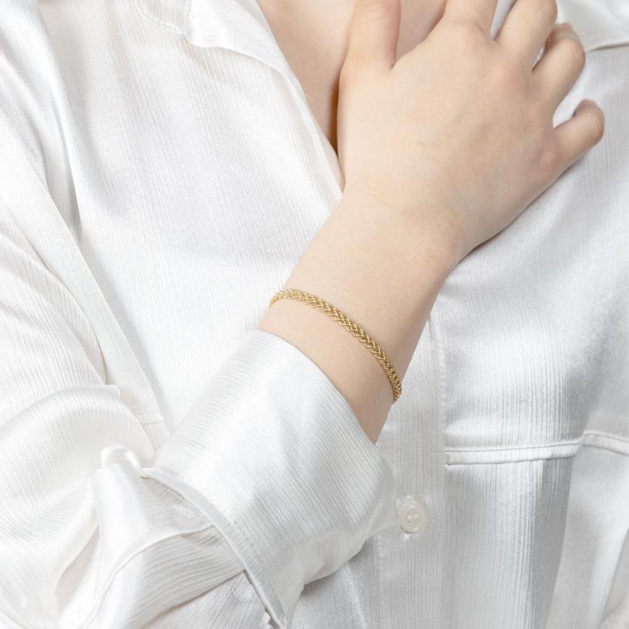 K18 ブレスレット クォーレ040 18金 18k k18 イエローゴールド クサリ ピンキーリング 品質保証書 女性 レディース ジュエリー アクセサリーの画像