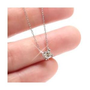 ダイヤモンドネックレス 一粒 ハート ソリティア ダイヤモンド ペンダント 0.2ct k18ゴールド 18金 レディースの画像