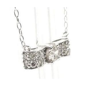 ダイヤモンド リボン ネックレス ペンダント ダイヤモンド 0.3ct k18ゴールド 18金 レディース ジュエリー アクセサリーの画像