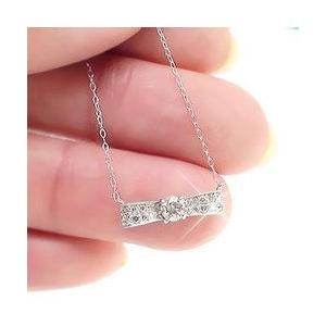 ダイヤモンド リボン ネックレス ペンダント ダイヤモンド 0.3ct k18ゴールド 18金 レディース ジュエリー アクセサリーの画像