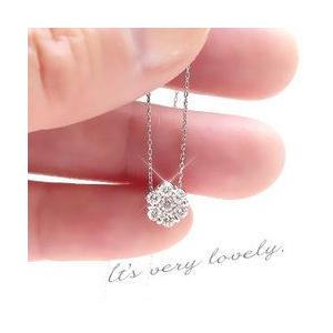 ダイヤモンド フラワー ネックレス ペンダント プラチナ900 pt900 0.3ct セブンスター レディース ジュエリー アクセサリーの画像