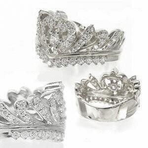 指輪 ティアラ ダイヤモンド リング 0.65ct 王冠 プラチナ900 pt900 
