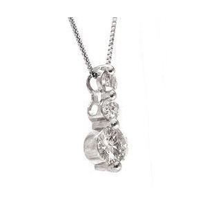 ダイヤ 0.5ct ダイヤモンド ネックレス ペンダント トリロジー 3ストーン プラチナ900 pt900 レディース アクセサリーの画像