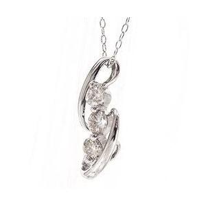 トリロジー スリーストーン 3石 ダイヤモンド ネックレス ペンダント ダイヤ 0.3ct k18ゴールド 18金 レディースの画像
