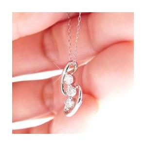 トリロジー スリーストーン 3石 ダイヤモンド ネックレス ペンダント ダイヤ 0.3ct k18ゴールド 18金 レディースの画像