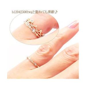 指輪 ピンキーリング ダイヤモンド リング ダイヤ 0.07ct k10ゴールド ミル打ち風 小指 1号〜 レディース アクセサリーの画像