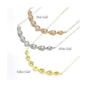 ダイヤモンド ネックレス ペンダント ダイヤ 0.3ct マーキス ミル打ち k18ゴールド 18金 レディース アクセサリーの画像