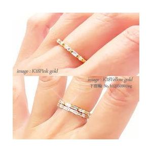 指輪 エタニティリング ダイヤモンド リング ダイヤ 0.3ct バケットカット k18ゴールド k18 18kレディースの画像