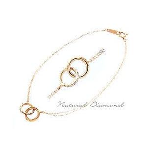 18金 ダイヤモンド ブレスレット ダイヤ 0.08ct アズキチェーン k18ゴールド レディース ジュエリー アクセサリーの画像