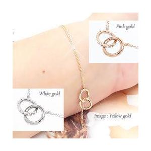 18金 ダイヤモンド ブレスレット ダイヤ 0.08ct アズキチェーン k18ゴールド レディース ジュエリー アクセサリーの画像