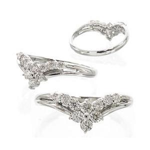 指輪 ダイヤモンド リング k18ゴールド ダイヤ 0.3ct テンダイヤモンド フラワー 18金 レディース アクセサリーの画像