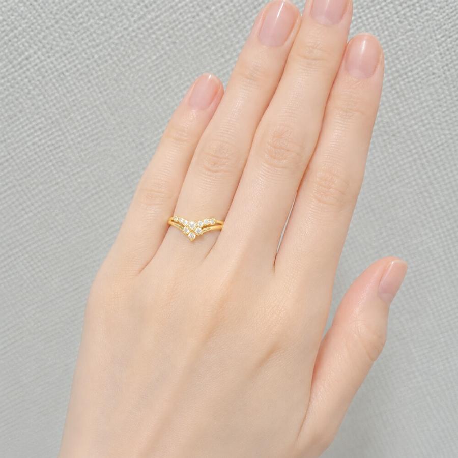 指輪 ダイヤモンド リング k18ゴールド ダイヤ 0.3ct テンダイヤモンド フラワー 18金 レディース アクセサリーの画像