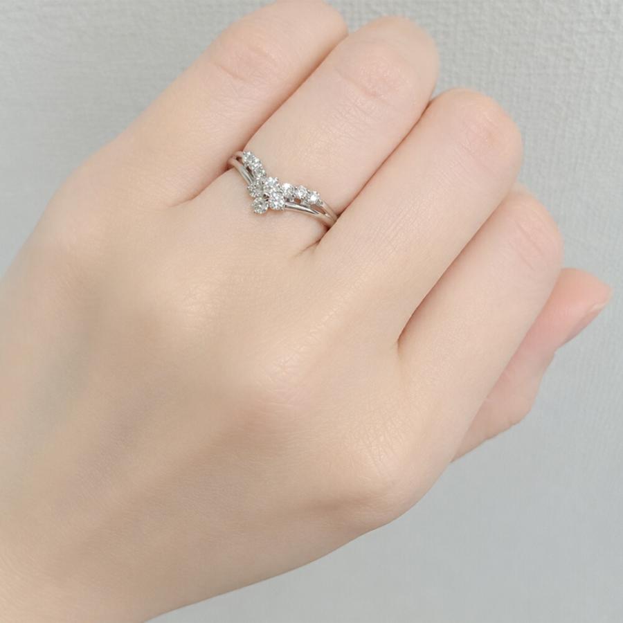 指輪 ダイヤモンド リング k18ゴールド ダイヤ 0.3ct テンダイヤモンド フラワー 18金 レディース アクセサリーの画像