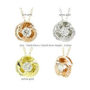 ダイヤモンド フラワー ネックレス 0.2ct 花 ペンダント k18ゴールド 18金 レディース ジュエリー アクセサリーの画像