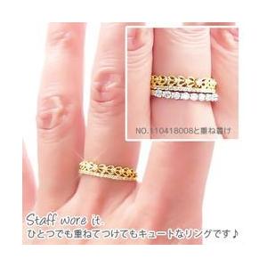 指輪 ピンキーリング ダイヤモンド リング ダイヤ 0.1ct k18ゴールド 18金 レディース ジュエリー アクセサリーの画像