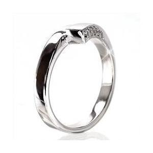 指輪 ダイヤモンド リング V字 ダイヤ 0.05ct リング 無垢 Vライン k18ゴールド 18金 レディース アクセサリーの画像