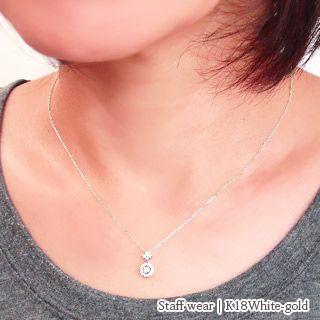 ダイヤモンド ネックレス ペンダント ダイヤ 0.19ct k18ゴールド ラウンド 18金 レディース ジュエリー アクセサリーの画像