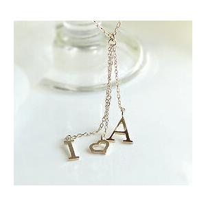 オーダーメイド イニシャル アルファベット ネックレス 18金 18k k18 YG PG WG ロング イニシャル 名前