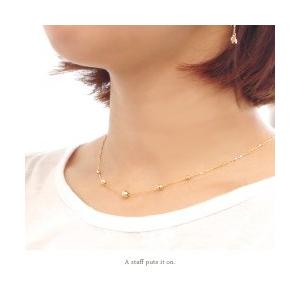 ミラーボール チェーンネックレス アズキチェーン k18ゴールド 18金