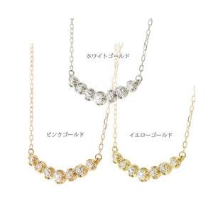 k18ゴールド ダイヤモンド ラインネックレス ペンダント ダイヤ 0.2ct グラデーション 18金 レディース アクセサリーの画像