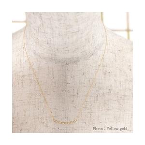 ダイヤモンド ラインネックレス ペンダント 0.1ct k18ゴールド 18金 レディース ジュエリー アクセサリーの画像