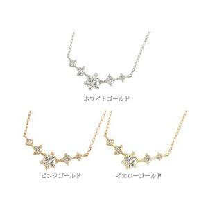 ダイヤモンド ラインネックレス ペンダント 0.2ct k18ゴールド 18金 レディース ジュエリー アクセサリーの画像