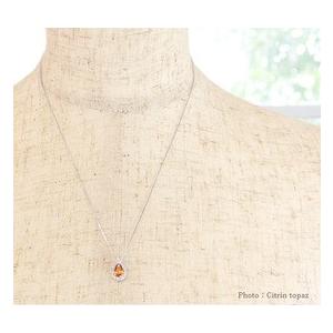 レディース ネックレス ペンダント 取り巻き プラチナ900 pt900 ダイヤモンド ダイヤ 0.17ct 誕生石 カラーストーン ペアシェイプカットの画像