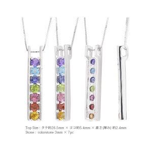 pt900アミュレット ネックレス ペンダント マルチカラー レインボー プラチナ900 レール 7石 お守り 誕生石 レディース クリスマス プレゼント Chistmas Xmasの画像