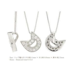 k18ゴールド ダイヤモンド ネックレス 0.15ct キャット ネコ 猫 ねこ 18金 cat ねこ耳 ペンダント レディースの画像