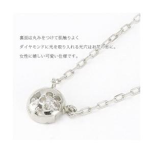 ムーン 月 三日月 pt900 一粒ダイヤモンド ネックレス ダイヤ 0.1ct プラチナ900 レディース ジュエリー アクセサリーの画像