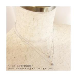 イニシャル 一粒ダイヤモンド ネックレス 0.25ct pt900 プラチナ900 ネーム ソリティア フクリン レディースの画像
