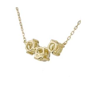 ダイヤモンド ネックレス 18k k18ゴールド k18wg k18yg k18pg 0.3ct トリロジー スリーストーン ペンダント レディースの画像