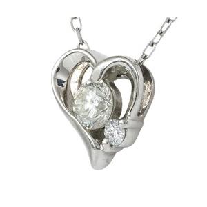 pt900 オープンハート ネックレス ダイヤモンド 0.2ct プラチナ900 ペンダント レディース ジュエリー アクセサリーの画像